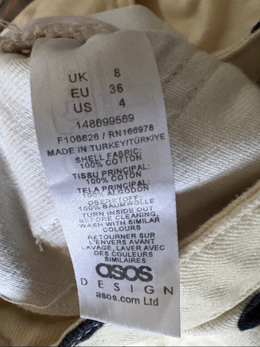 ASOS butter yellow High-Rise Polka Dot Wide-Leg Jeans size 4 - Picture 7 of 10